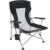 WILDROOTS XXL Mesh Camping Chair - Heavy Duty High Backrest Outdoor Chair