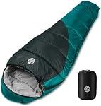 Northroad Mummy Sac de couchage 14-59 ℉, 3 Chaud de saison & Temps frais, Printemps d'hiver Automne léger étanche Sac de couchage lavable pour le camping Randonnée - bleu