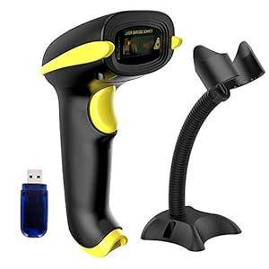 NADAMOO Wireless Barcode Scanner Compatible with Bluetooth, USB 1D Bar Code Reader for Inventory Management, Work with Windows/Mac OS/Linux Computer, Made for iPhone, iPad, and Android