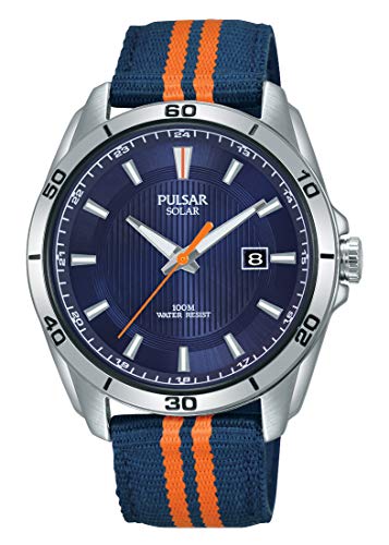 Preisvergleich Produktbild Pulsar Sport Herren-Uhr Solar Edelstahl mit Textilband PX3175X1
