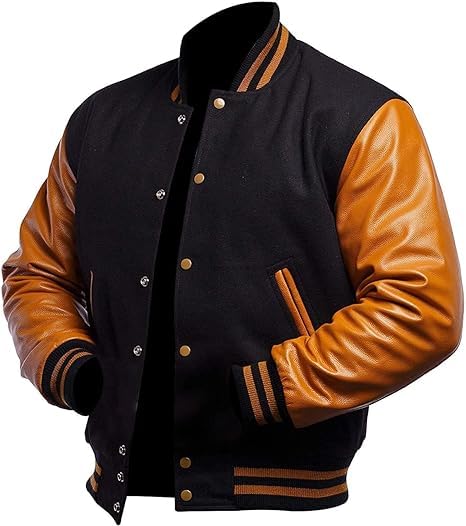 Image of Letterman Varsity Jackets for Men, Baseball Bomber Jackets, High School Letterman Jackets, Warm Wool Outerwear