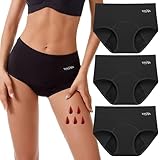 YOYVXIN Period Pants for Women, 4-Layer Heavy Flow Leakproof Maternity Underwear High Waist Cotton Knickers (3 Packs,Medium)
