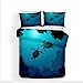 Produktbild Ganjue Bettwäsche 3D-Gedruckte Marine Turtle Bettbezug-Set 3-Teilig - Gebürsteter Mikrofaser-Bettbezug Mit Kissenbezügen-A_230X220Cm