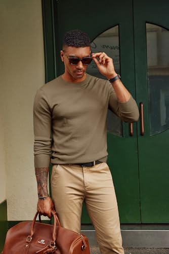 Pj Paul Jones Mens Sweater Crewneck Knit Tops Basic Stylish Casual Fall Pullover Sweater For Mens Sweatshirt Wool Sweater Men Camel M thumb #3