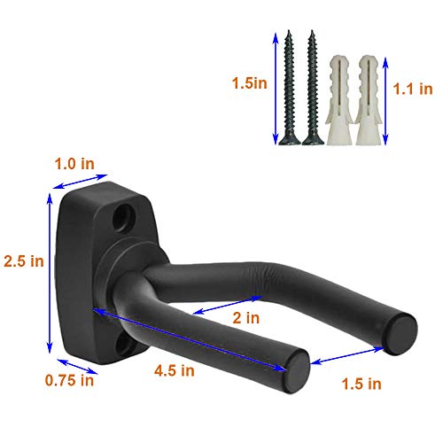 Tesslove Wall Mount Hook Gun Rack Wall Mount Gun Holder Wall Gun Rack For Shotgun, Rifle, Airsoft, Compound Bow, Also Ok For Baseball Bat, Sofyball Pat Or Guitars, Violin- Nails Included (4Pcs, Black) #TOP1