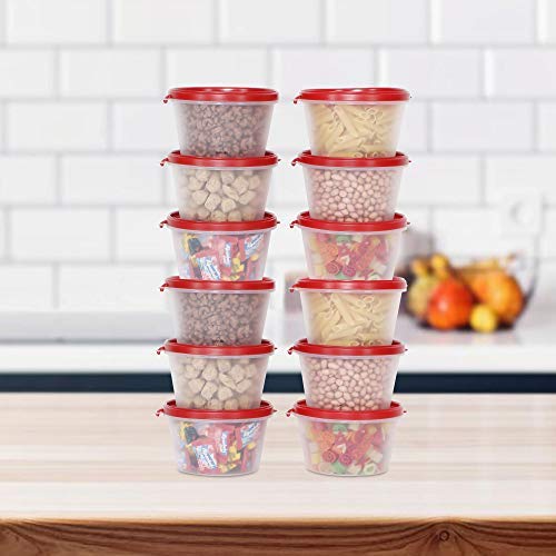 Image of Cutting EDGE Nesterware 750ml Stackable Food Container (Set of 12, Red) | BPA-free plastic, stackable design, leak-proof, kitchen storage, pantry, fridge, meal prep, reusable, travel use