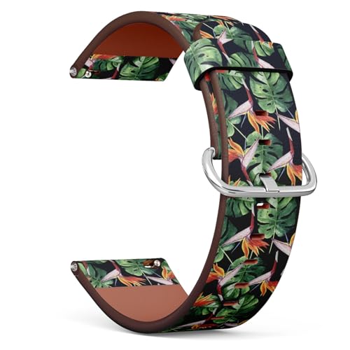 Correa vegana para reloj 22 mm con diseño tropical