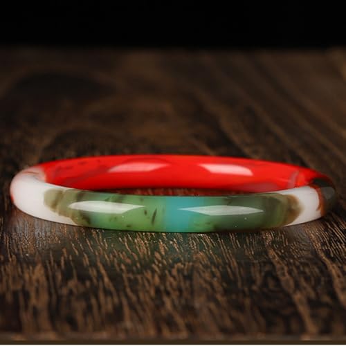 Bracelet en jade pour femme - Bijou bonne chance rond rouge Feng Shui