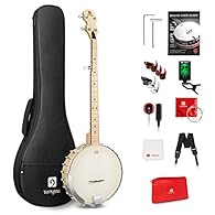 ✔ [Lightweighted Portable] This Open-back banjo offers a mellower sound and is easier to play and carry aside for the lighter body, it perfectly meets the needs of clawhammer and old-time music players, gently pluck the string, bring out the pleasing...