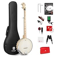 ✔ [Lightweighted Portable] This Open-back banjo offers a mellower sound and is easier to play and carry aside for the lighter body, it perfectly meets the needs of clawhammer and old-time music players, gently pluck the string, bring out the pleasing...