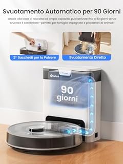 LEFANT M2 Pro Robot Aspirapolvere Lavapavimenti con Mappatura, 6000Pa, Navigazione Laser dToF, Evitamento Ostacoli PSD, Svuotamento Automatico Polvere, Pulizia Personalizzata, WiFi/App/Alexa
