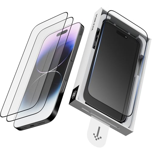 Image of 2 Pack Screen Protector for iPhone 16 Pro 6.3 inch 5X Stronger Tempered Glass 9H+ Hardness 12FT Military Grade Shatterproof HD Clear, Scratch Resistant Bubble-Free Installation Frame Case Friendly