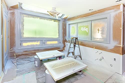 Painters Plastic Drop Cloth (12 Pack), 9X12 Feet, Plastic Tarp Dust Cover, Plastic Covers For Furniture, Plastic Drop Cloth For Painting, Painting Tarp #TOP1