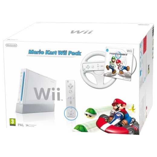 Wii - Console con Mario Kart, Volante e Wii Remote Plus, Bianco [Edizione: Regno Unito]