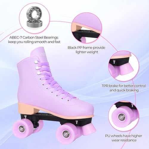 image for Nattork Roller Skates for Women Outdoor Indoor Four-Wheel Fun Fashiona