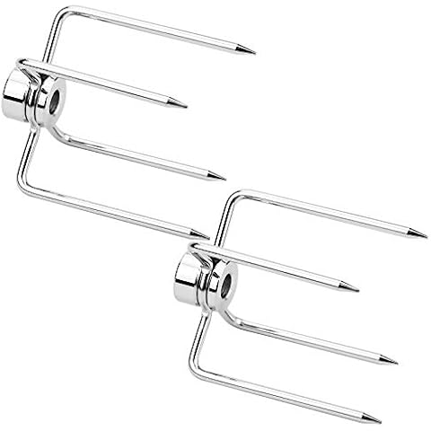 Kupink 2PCS Grill Rotisserie Spit Chicken Forks BBQ Fork Charcoal Chicken Grill Barbecue Accessories Cover