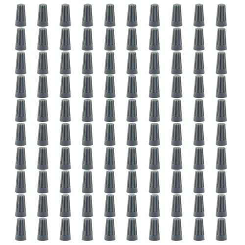 Zorveiio 100 PCS P1 Grey Electrical Wire Connectors Screw Terminals, Spring Insert Twist Nuts Caps Assortment Set for Quick Connection
