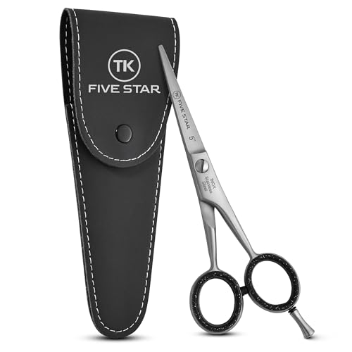 Five Star Solingen Signature Ciseaux de coiffeur professionnels 5,5 pouces Ciseaux à barbe Ciseaux de coupe avec micro-denture super fine en acier inoxydable