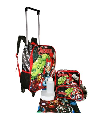 Kit Mochila Vingadores Filme Meninos Escolar Rodinhas Origin