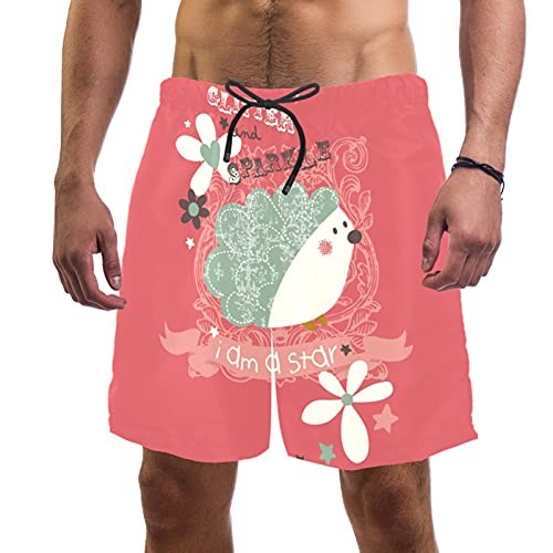 Short de bain homme hérisson floral I Am A Star S avec poches