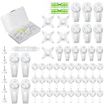 Uniclife 60 Pcs Non-Trace Picture Hooks for Hard Wall, Picture Hanging Kit, Non-Trace Wall Hooks with Nails, White Picture Hangers Stucco Hooks for Photo Frame, Painting and Art