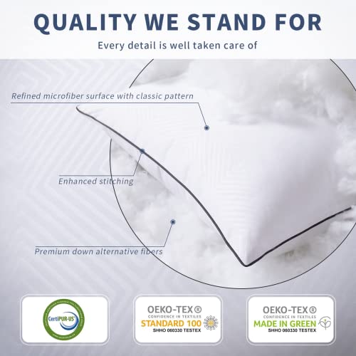 Mr.ye Bed Pillows For Sleeping 2 Pack King Size Pillows For Side, Stomach And Back Sleepers Soft Down Alternative Microfiber Filling Pillows, 20 X 36 Inches #TOP2