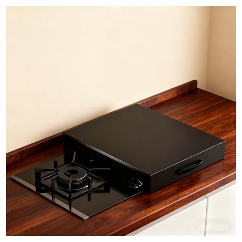 Stove Top Cover Multifunctional Board Stove Cover Universal Nood Plate Easy to Clean for Electric, Gas Stoves, Extended Kitchen Space(Black,L13.78xW18.9xH2.76IN)