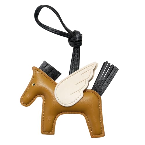 DEVPSISR Horse Purse Charms Women Cute Designer Keychain Leather Bag