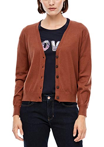 Preisvergleich Produktbild s.Oliver Damen Strickjacke aus Feinstrick Brown 40