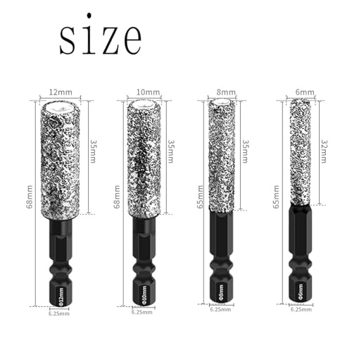 2-in-1 Hexagonal Shank Brazing Dry Drilling Specialized Hole Opener, Dry Diamonds Cores Drill Bits,6mm/8mm/10mm/12mm Diamond Hole Cutter Saw Kit for Porcelain Tile, Metal, Concrete, Glass (1 Set) 6 2-in-1 Hexagonal Shank Brazing Dry Drilling Specialized Hole Opener, Dry Diamonds Cores Drill Bits,6mm/8mm/10mm/12mm Diamond Hole Cutter Saw Kit for Porcelain Tile, Metal, Concrete, Glass (1 Set) - Image 6