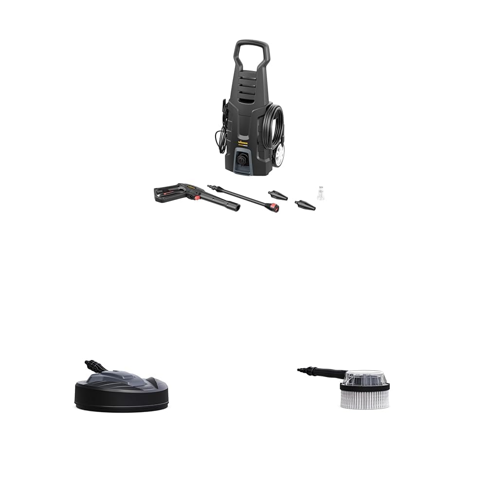 WAGNER 3‑in‑1 Home Bundle: Hidrolimpiadora Aquastorm Advanced + Limpia Grandes Superficies + Cepillo rotativo – Limpieza Potente en Toda la casa, el jardín, terrazas, Caminos y tarimas de Madera