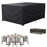 DBXOKK Waterproof Garden Furniture Covers,420D Oxford Fabric Anti-UV Wind Resistant,Use in All Weather for Outdoor Patio Table Cover,Rattan Sofa Set Covers,28" L x 28" W x 28" H