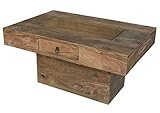 JEDER COUCHTISCH EIN UNIKAT - Da der Fernsehtisch aus naturbelassenem Sheeshamholz gebaut wurde, ist jeder Tisch einzigartig und hat individuelle markante Maserungen und Färbungen