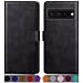 Produktbild SUANPOT [RFID Schutz] für Google Pixel 7 Pro 5G Hülle PU Leder Handyhülle Lederhülle Klapphülle Kartenfach Flip Cover für Pixel 7 Pro Handy hülle Leather Wallet Phone Case Schwarz