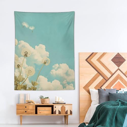 Tapiz de pared de nubes y dientes de león para decorar tu dormitorio con estilo 3