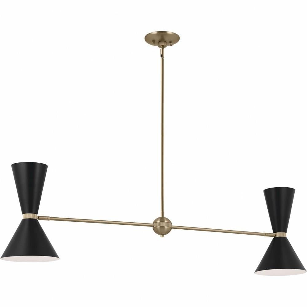 Kichler Phix 52569CPZBK Linear Chandelier 48 Inch 4 Light in