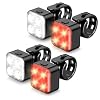 Akale Bike Lights Set, Rechargeable Bicycle Lights Front and Rear, 4 Light Mode Options, Bike Headlight, IPX4 Waterproof, Easy to Install for Men Women Road