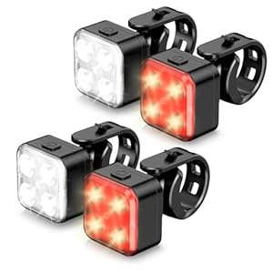 Akale Bike Lights Set, Rechargeable Bicycle Lights Front and Akale Bike Lights Set, Rechargeable Bicycle Lights Front and