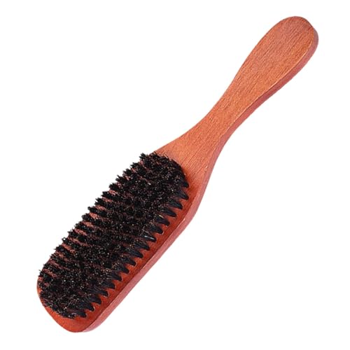 IWOWHERO Cepillo de Pelo de Cerda de Jabalí con Mango de Madera Peine de Peluquería Práctico y Duradero para Desenredar y Peinar Cabello Casa o Salón Color Negro y Rojo Oscuro