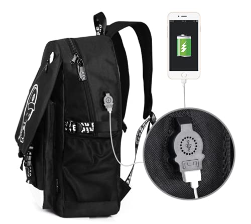 Hipotuo Anime Luminous Backpack, 16' Laptop Backpack With Usb Charging Port With Anti-Theft Lock #TOP5