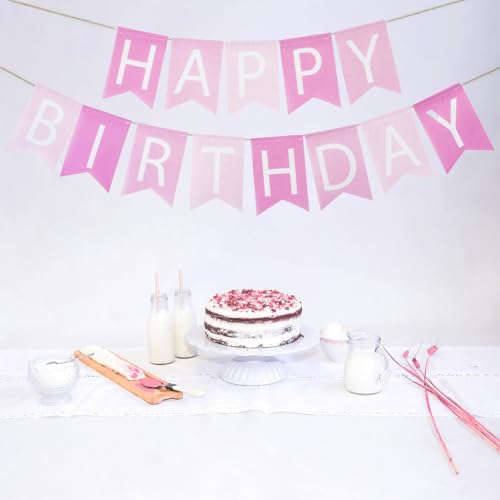 Pink Happy Birthday Banner for Girls/Women — view 5