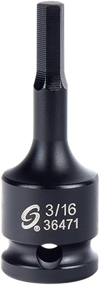 SUNEX TOOLS 36471 3/8-Inch Drive 3/16-Inch Hex Impact Socket