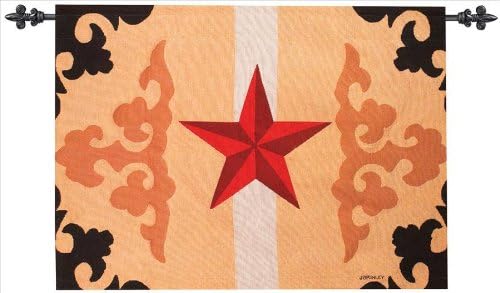 Manual Western Décor Collection 26 X 36-Inch Wall Hanging and Finial Rod, Star Patterns