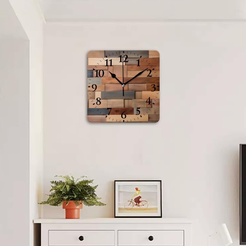 Miniatura 5 de Relojes de pared de cuarzo, silenciosos, funcionan con pilas, modernos relojes de pared decorativos para el hogar, dormitorio, pared hechos de