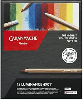 Caran Dache Cardboard box with 12 assorted colours NEW