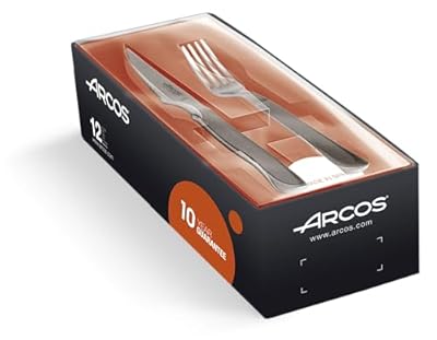 Arcos Mesa Juego de 12 Cubiertos para Mesa, 6 Cuchillos y 6 Tenedores, Set de 12 Piezas para Servicio en Mesa en Acero Inoxidable y Filo Perlado, Color Plata | Ya disponible en tu tienda friki favorita! En mundofriki.es!