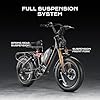 eAhora Luna Peak 1500W/3000W Electric Bike for Adults, 33MPH Dual Motor Ebike 48V 15Ah/20Ah Long Range Electric Bicycle Full Suspension Dual Hydraulic Disc Brake Electric Mountain Bike #3