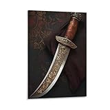 WJWART Sikh Kirpan. Póster en lienzo para decoración de dormitorio, oficina, habitación, regalo, 20 x 30 cm