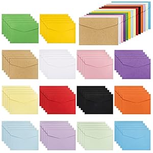 RosewineC 70 Stück Mini Bunte Umschläge