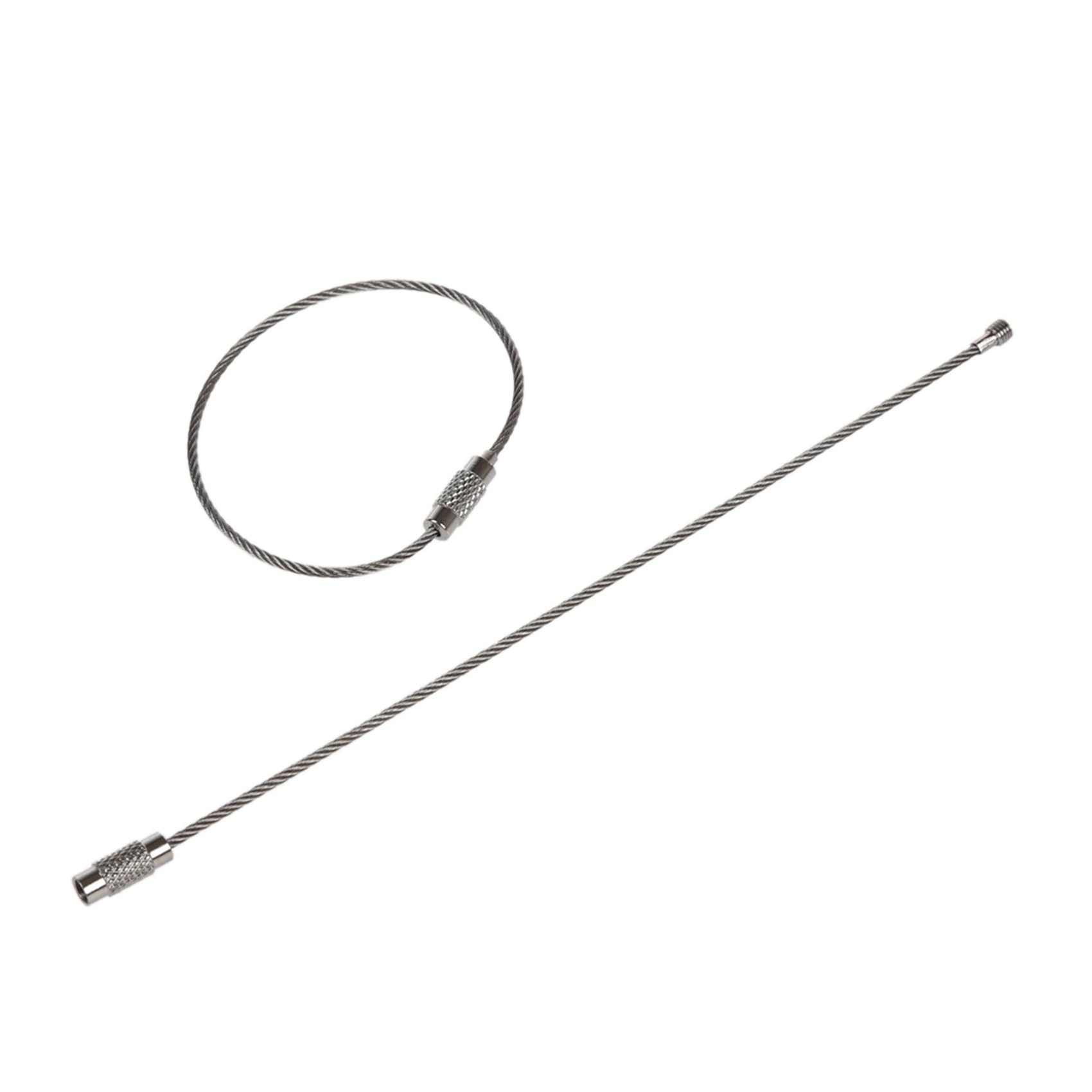 Bloepum 300Pcs Stainless Steel Screw Locking Wire Keychain Cable Key Rings Outdoor Accessory